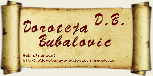 Doroteja Bubalović vizit kartica